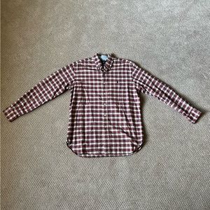Ralph Lauren 100% Cotton Red/Cream Plaid Button Down Long Sleeve - Classic Fit